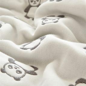 img 1 attached to Summer-ready Panda-themed Lightweight Muslin Cotton Blanket for Bed, Couch & Sofa - Twin 59''x78''