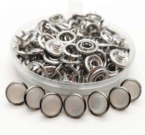 img 2 attached to 🔘 Pearl Snaps Fasteners Kit: 10m Prong Ring Snaps for Western Shirts - 5 Color x 10 Sets