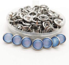 img 3 attached to 🔘 Pearl Snaps Fasteners Kit: 10m Prong Ring Snaps for Western Shirts - 5 Color x 10 Sets