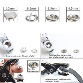 img 1 attached to 🔘 Pearl Snaps Fasteners Kit: 10m Prong Ring Snaps for Western Shirts - 5 Color x 10 Sets