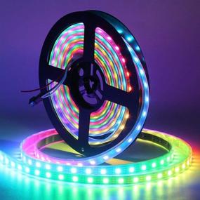img 1 attached to 16.4ft WS2812B Individually Addressable LED Strip Light 5050 RGB SMD 300 Pixels Dream Color 🌈 Waterproof IP67 Black PCB 5V DC – Waterproof 16.4ft LED Strip with 300 LEDs on Black PCB