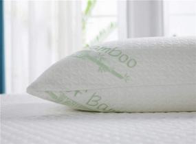 img 1 attached to 🛏️ PH Cooling Memory Foam Bed Pillow - Shredded Foam, Hypoallergenic Bamboo Cover, Breathable & Moisture-Wicking - Queen Size