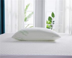 img 2 attached to 🛏️ PH Cooling Memory Foam Bed Pillow - Shredded Foam, Hypoallergenic Bamboo Cover, Breathable & Moisture-Wicking - Queen Size