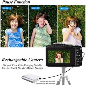 img 1 attached to 2.7K 48MP Rechargeable Vlogging Camera for YouTube - Portable Compact Mini Digital Camera with Webcam and 3 Inch Screen