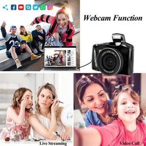 img 2 attached to 2.7K 48MP Rechargeable Vlogging Camera for YouTube - Portable Compact Mini Digital Camera with Webcam and 3 Inch Screen