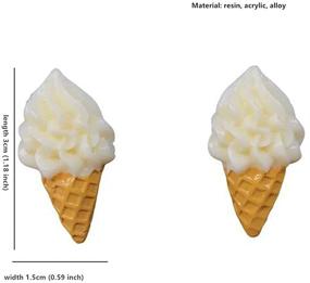 img 3 attached to 🍦 Impressive Resin Ice Cream Cone Stud Earrings - Lightweight, Fun Jewelry for Women and Girls