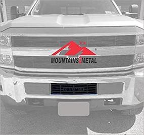 img 1 attached to Mountains2Metal Duramax Black Powder Coated Stainless Steel Bumper Grille Insert for 2015-2019 Chevy Silverado 2500 3500 HD, Model M2M #400-60-1