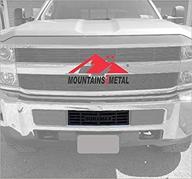 mountains2metal duramax black powder coated stainless steel bumper grille insert for 2015-2019 chevy silverado 2500 3500 hd, model m2m #400-60-1 logo