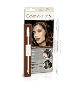 img 4 attached to 🟫 Cover Your Gray: Dark Brown 2in1 Wand and Sponge Tip Applicator - Pack of 2 (Effective Gray Hair Coverage)