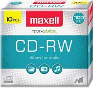 📀 maxell max630011 reusable cdr 4x cd-rw media - silver with slim cases logo