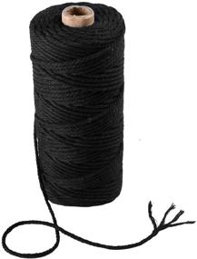 img 3 attached to 🧶 SANGTQ 3mm Macrame Cord: Premium Polyester Cotton Rope for Crafts, Wall Hangings & Plant Hangers – 328Feet, 4-Strand Twisted, Soft Undyed Cotton in Black