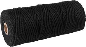 img 2 attached to 🧶 SANGTQ 3mm Macrame Cord: Premium Polyester Cotton Rope for Crafts, Wall Hangings & Plant Hangers – 328Feet, 4-Strand Twisted, Soft Undyed Cotton in Black