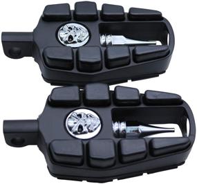 img 3 attached to FATECIM Motorcycle Skull Foot Pegs Pedals Motorbike Highway Foot Rests Boards With Male Mount Adapters &Amp
