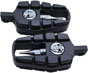 img 4 attached to FATECIM Motorcycle Skull Foot Pegs Pedals Motorbike Highway Foot Rests Boards With Male Mount Adapters &Amp