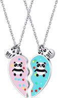 🐼 panda necklace set - christmas bff jewelry gifts for girls, sisters, daughters, and granddaughters - best friend friendship panda accessories logo