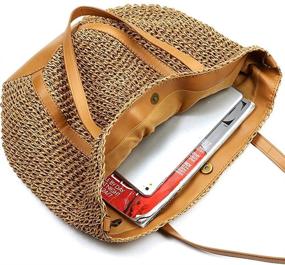 img 2 attached to Handwoven Natural Summer Shoulder Crossbody Women's Handbags & Wallets