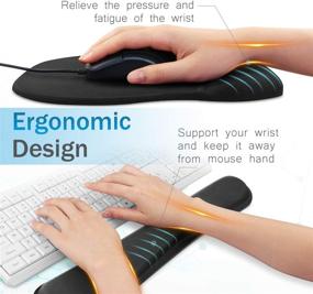 img 2 attached to 🖲️ JSD Gel Mouse Pad and Keyboard Wrist Rest with Enhanced Wrist Support - Model B