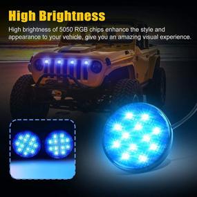 img 3 attached to 🚗 SUPAREE RGB Neon LED Front Grille Light 4 PCS for Jeep Wrangler JK JKU & JL JKU - Wireless Controller Included - Compatible with 2007-2017 & 2018+ Models