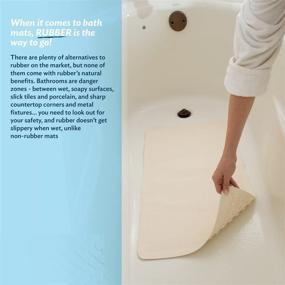img 2 attached to 🛀 Non-Slip Bathtub Mat - High-Quality Rubber Bath Mat for Tub & Shower, Ensuring Baby Safety, Ideal for Kids & Pets, Soft and Non-Skid - Bathroom Tub Mat, Beige, 16” x 28