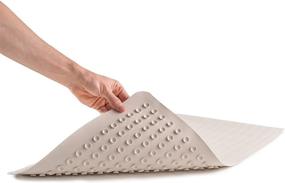 img 4 attached to 🛀 Non-Slip Bathtub Mat - High-Quality Rubber Bath Mat for Tub & Shower, Ensuring Baby Safety, Ideal for Kids & Pets, Soft and Non-Skid - Bathroom Tub Mat, Beige, 16” x 28