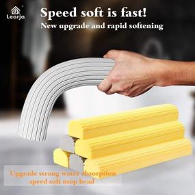 img 2 attached to 🧽 Learja Sponge Mop Head - Super Absorbent Replacement Head for Home & Commercial Use, Ideal for Wood Floor Cleaning, Effortlessly Dry Wringing! (1 Yellow Mop Refill Head)