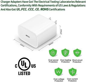 img 2 attached to 🔌 Apple MFi Certified iPhone Fast Charger: 20W USB C Adapter & 6ft Type C to Lightning Cable for iPhone 13 12 11 Pro XS Max XR X 8 Plus, iPad Pro Air Mini, iPod, Airpods