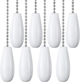 img 4 attached to 🎀 Enhance Your Ceiling Fan with 12-Inch White Wooden Extension Chain Pulls – Set of 8 Decorative Ornaments for Ceiling Lights and Lamps (Nickel)