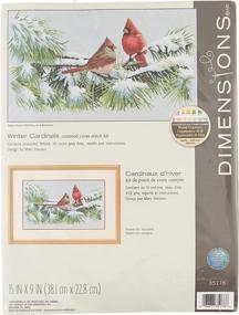 img 2 attached to 🧵 Dimensions Winter Cardinals Counted Cross Stitch Kit, 16 Count Dove Grey Aida Fabric, 15x9 inches