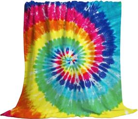 img 2 attached to 🎨 Colorful Tie Dye Throw Blanket - King Dare Soft Fleece Blankets for Kids/Youth/Adults, 50x60 inch
