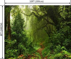 img 3 attached to 🌳 DULUDA 10X8FT Seamless Jungle Forest Vinyl Photography Backdrop - Immersive Customized Photo Background for Studio Prop TG04E