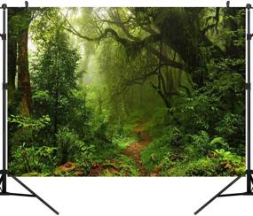 img 4 attached to 🌳 DULUDA 10X8FT Seamless Jungle Forest Vinyl Photography Backdrop - Immersive Customized Photo Background for Studio Prop TG04E