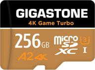 🔒 reliable data recovery guaranteed: gigastone 256gb micro sd card for nintendo-switch, gopro, dji | 5-yrs free recovery, 4k game turbo, uhd video with r/w up to 100/60mb/s | uhs-i u3 a2 v30 c10 logo