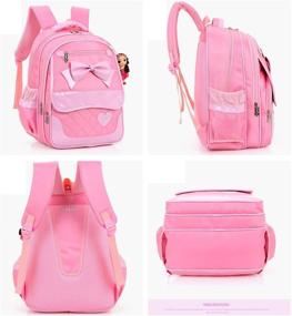 img 2 attached to Fanci Bowknot Waterproof Elementary Backpack: Stay trendy and dry with this stylish and functional school bag!