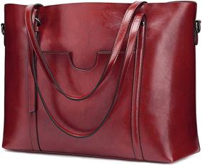 img 4 attached to 👜 S ZONE Genuine Leather Shoulder Capacity Women's Handbags & Wallets: Chic and Spacious Accessories for the Modern Woman