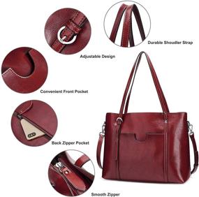 img 1 attached to 👜 S ZONE Genuine Leather Shoulder Capacity Women's Handbags & Wallets: Chic and Spacious Accessories for the Modern Woman