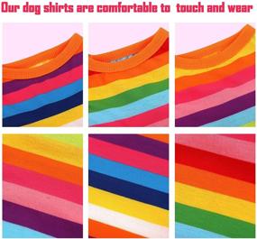 img 2 attached to URATOT Dog Rainbow Stripe Shirts: Breathable Summer Cotton Sleeveless T-Shirt for Comfortable and Stylish Dogs and Cats