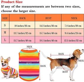 img 3 attached to URATOT Dog Rainbow Stripe Shirts: Breathable Summer Cotton Sleeveless T-Shirt for Comfortable and Stylish Dogs and Cats