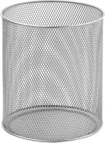 img 1 attached to 🍴 YBM Home Mesh Stainless Steel Kitchen Utensil Holder: Organize and Access Your Cooking Tools with the Simple Round Cutlery Caddy Organizer - Silver, 1 Unit 2375-1