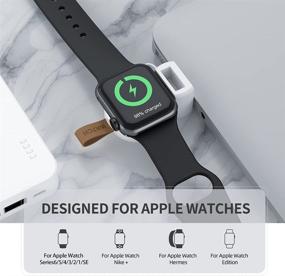 img 3 attached to Новая переносная зарядка для Apple Watch от NEWDERY - беспроводное зарядное устройство USB с быстрой зарядкой, легкое и магнитное для Apple Watch Series SE 6 5 4 3 2 1 (белое).