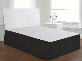 img 3 attached to Hotel Luxury Queen Split Corner Bed Skirt: 16 Inch Drop, Solid Black, 100% Cotton - Premium Hotel Quality