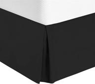 hotel luxury queen split corner bed skirt: 16 inch drop, solid black, 100% cotton - premium hotel quality logo
