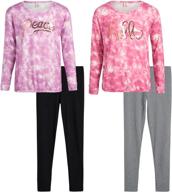 star ride girls' 4-piece matching 🌟 legging set: stylish sweatshirt clothing for sizes 4-16 logo