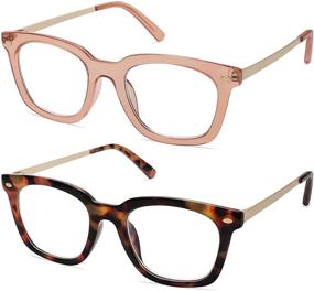 img 4 attached to 👓 AMOMOMA Vintage Retro Square Blue Light Blocking Reading Glasses for Women, Computer Prescription Readers – Oprah's Style AM6033