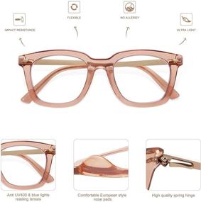 img 1 attached to 👓 AMOMOMA Vintage Retro Square Blue Light Blocking Reading Glasses for Women, Computer Prescription Readers – Oprah's Style AM6033