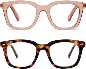 img 2 attached to 👓 AMOMOMA Vintage Retro Square Blue Light Blocking Reading Glasses for Women, Computer Prescription Readers – Oprah's Style AM6033