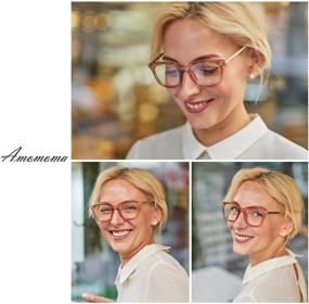 img 3 attached to 👓 AMOMOMA Vintage Retro Square Blue Light Blocking Reading Glasses for Women, Computer Prescription Readers – Oprah's Style AM6033