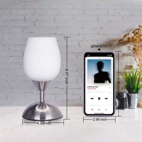 img 1 attached to 🛋️ Enhance Your Bedroom with the Boncoo Dimmable Touch Control Table Lamp - Modern Accent Lamp with White Opal Glass Lampshade and Silver Base