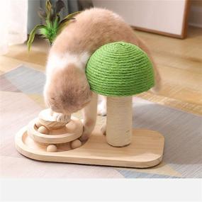 img 3 attached to 🐾 ANKUYER 20-inch Upgraded Mushroom Cat Scratching Post Claw Cat Tower with Cardboard Scratch Post for Kitty&amp; Cat, Natural Sisal Cat Scratchers for Indoor Cats Interactive Toys