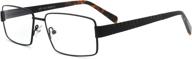 metal rectangle shape non prescription eyeglasses logo