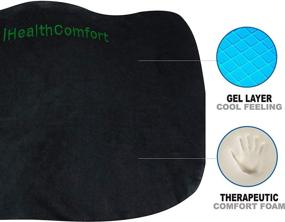 img 2 attached to 🪑Ортопедическая подушка iHealthComfort Gel Seat Cushion Memory Foam Chair Pad для облегчения простатита и геморроя